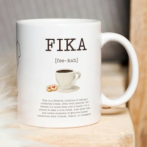 Swedish Fika Mug: Hygge Nordic Coffee Mug, Scandi Design Gift