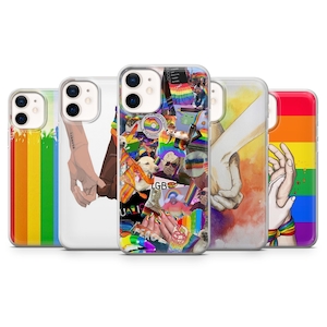 LGBT Love  Phone Case Rainbow Pride Flag Cover for iPhone 16Pro, 15, 14, 13, 12, Samsung S25Ultra, S24Fe, S23, A55, A25, A16, Pixel 9,8,7