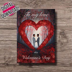 Carte de Saint-Valentin pour lui Carte de Saint-Valentin pour mari Carte de Saint-Valentin LGBT pour partenaire Carte de Saint-Valentin LGBTQ imprimable