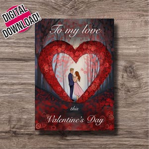Biglietto di San Valentino per il fidanzato Biglietto di San Valentino per il fidanzato Biglietti di San Valentino con arte Biglietto stampabile per San Valentino Biglietto digitale da scaricare