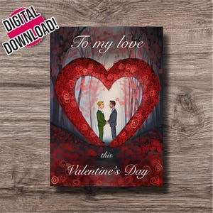 Valentines Day Card for Husband LGBTQ+ Valentine’s Cards for Him Printable Valentines Day Card with Art Digital Download Valentines Day Card