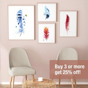 Arrangement of feathers including Feather #187 - Scarlet Macaw