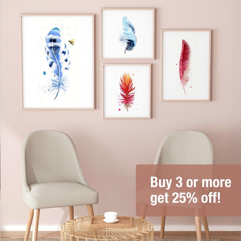 Arrangement of feathers including Feather #187 - Scarlet Macaw