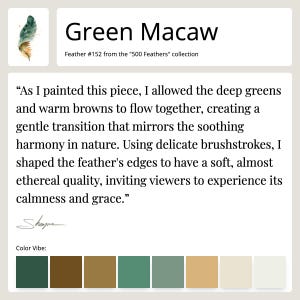 Fact sheet for Feather #152 - Green Macaw