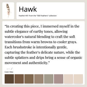 hawk premium mountain living room decor art artwork fine home design farmhouse quality giclee kitchen accent river bird wall beautiful bedroom watercolor boulder feather display colorado natural print 500 feathers decoration modern boho rustic interior piece nature collection inspired gallery