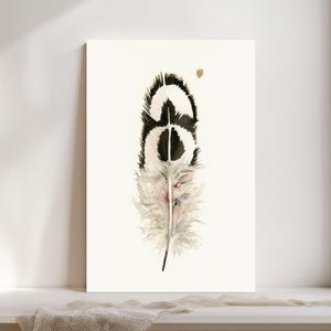 Ostrich Feather Watercolor Print Green Bird Feather Boho Decor Watercolor Art Gallery Kitchen Decor Farmhouse Style #265/500