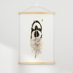 Farmhouse Style Ostrich Feather Wall Art Premium Watercolor Print Natural Home Decor Boho Room Accent Bird Artwork Gallery Display Kitchen Bedroom Decoration Modern Interior Design Beautiful Nature Inspired Piece Fine Art Collection
