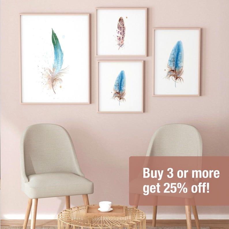 Arrangement of feathers including Feather #194 - Blue Jay