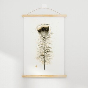 Farmhouse Style Turkey Feather Wall Art Premium Watercolor Print Natural Home Decor Boho Room Accent Bird Artwork Gallery Display Kitchen Bedroom Decoration Modern Interior Design Beautiful Nature Inspired Piece Fine Art Collection