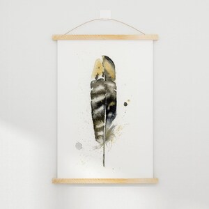 Farmhouse Style Pheasant Feather Wall Art Premium Watercolor Print Natural Home Decor Boho Room Accent Bird Artwork Gallery Display Kitchen Bedroom Decoration Modern Interior Design Beautiful Nature Inspired Piece Fine Art Collection