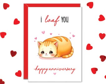 Cartão de aniversário para amantes de gatos, presente para quem ama gatos, eu te amo, presentes para esposa, namorado, marido