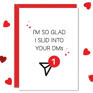 Carte d'anniversaire amusante pour petite amie, application de rencontre en ligne sur les réseaux sociaux, heureux d'avoir glissé dans vos DM, cartes d'anniversaire pour femme ou mari