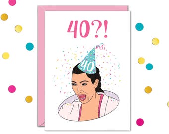 Lustige 40er Geburtstagskarten für Frauen, 40er Jahre Karte für sie, 40er Jahre Karte für den besten Freund, Kim Crying Meme 40er Jahre für Schwester, Bestie