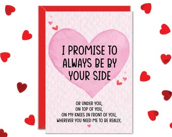 I Promise To Always Be By Your Side Card, Naughty Anniversary Cards, Sexy Gift for Him, Gifts for Men, Boyfriend