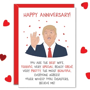 Trump Anniversary Card, Funny Cards for Wife, Anniversary Card for Wife, Card for Wife Personalized Card, Best Wife Gifts, Gift For Wife