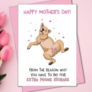 Muttertagskarte für Hundemama, Muttertagskarte vom Hund vom Hund, lustige Karte für Mama vom Hund, Hundemama Geschenke, Welpen-Mama, Telefonaufbewahrung