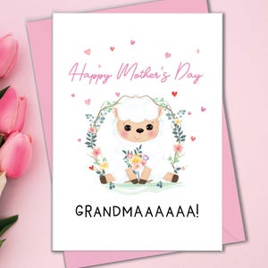 Oma Muttertagskarten, süße Karte für Oma, lustige Schafe Grandmaaa, von Enkelin, von Enkel, Enkel, Enkel, Humor