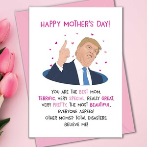 Trump Muttertagskarte, lustige Karte für Mama, Karten für Frau zum Muttertag, personalisierte Karte Mama, bestes Muttergeschenk, glückliche Muttertagsgeschenke