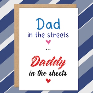 Sexy Vatertagskarten für Ehemann, freche Vatertagskarte für Freund, Humorkarte für Erwachsene, Papa in den Straßen, Papa in den Laken