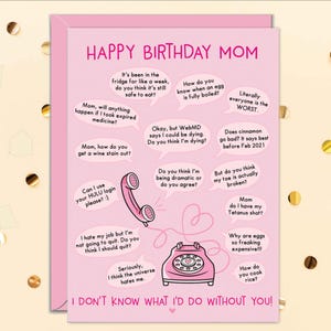 Mom Birthday Cards Funny, Card For Mom, Calls, Calling With Questions, Gifts From Daughter image 2