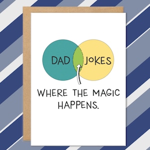 Biglietti con barzellette per papà, Barzellette per papà dove accade la magia, Biglietti divertenti per la festa del papà, Biglietti divertenti per papà, Regali per papà, Da figlio, Da figlia