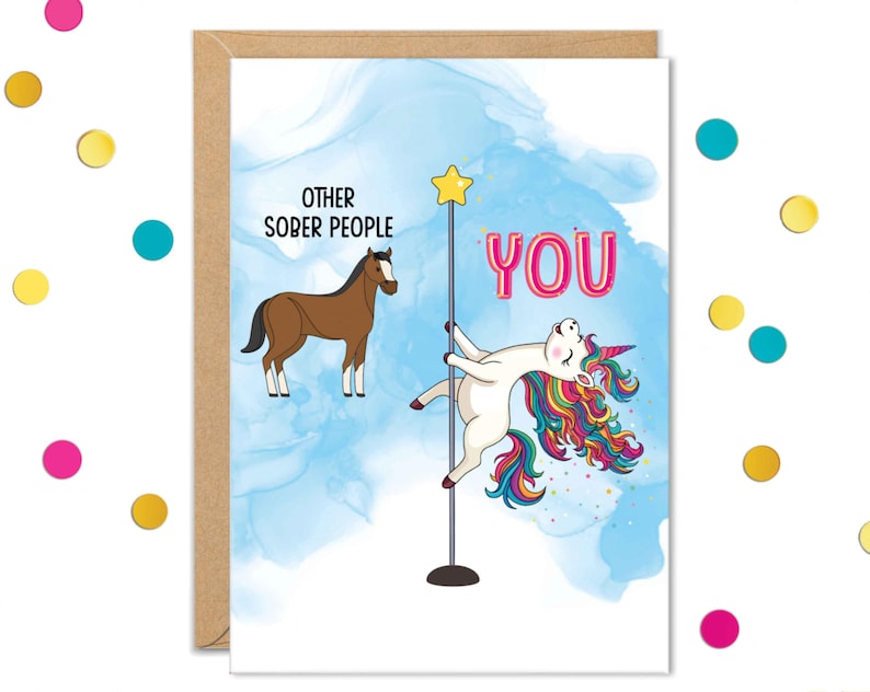 Sober Anniversary Cards, 1 Year Sober Card, Sobriety Gifts, Congratulations, Soberversary, AA Steps Congrats Gift Blue background