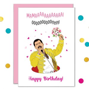 Tarjeta de cumpleaños de Freddie, tarjetas personalizadas para mamá, humor de la cultura pop, regalos para mamá, tarjeta divertida para mamá, tía, esposa, abuela