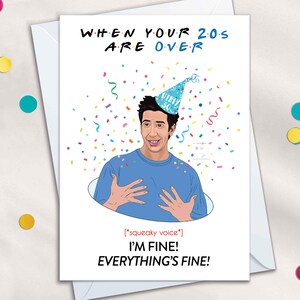 Cartes 30e anniversaire drôles d'amis, 30 cadeaux sales, carte 30 ans pour le meilleur ami BFF, carte Je vais bien Ross pour frère ou soeur, cadeau 30e