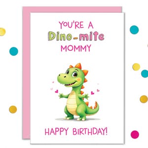 Kindergeburtstagskarten für Mama, Mama Geburtstagskarten von den Kindern, Dinosaurierkarten, süße alles Gute zum Geburtstag Mommuy Karte von Baby, Dino-mite, Mama