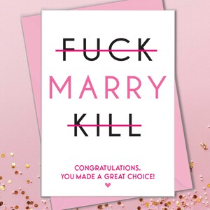 Tarjetas de felicitación divertidas de compromiso para la mejor amiga, tarjetas de despedida de soltera, tarjeta de matrimonio para la despedida de soltera o de soltera para la novia.