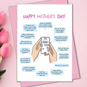 Texte an Mama Muttertagskarte, lustige Muttertagskarte, Texting Mom Fragen, Rufe an Mama Fragen, Mama Geschenke für Mama von Tochter