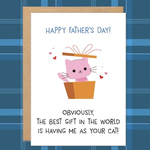 Cartão de Dia dos Pais do Gato, Cartão de Dia dos Pais do Gato, Cartões para Pais Gatos do Gato, Cartão Engraçado para Pai do Gato, Presentes para Pais Gatos, Gatinho, Presente