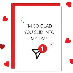 Zo blij dat je in mijn dm's bent geglipt, jubileumkaarten, datingapp voor sociale media, kaart voor vriend, vriendin, vrouw Jubileumcadeaus voor echtgenoot