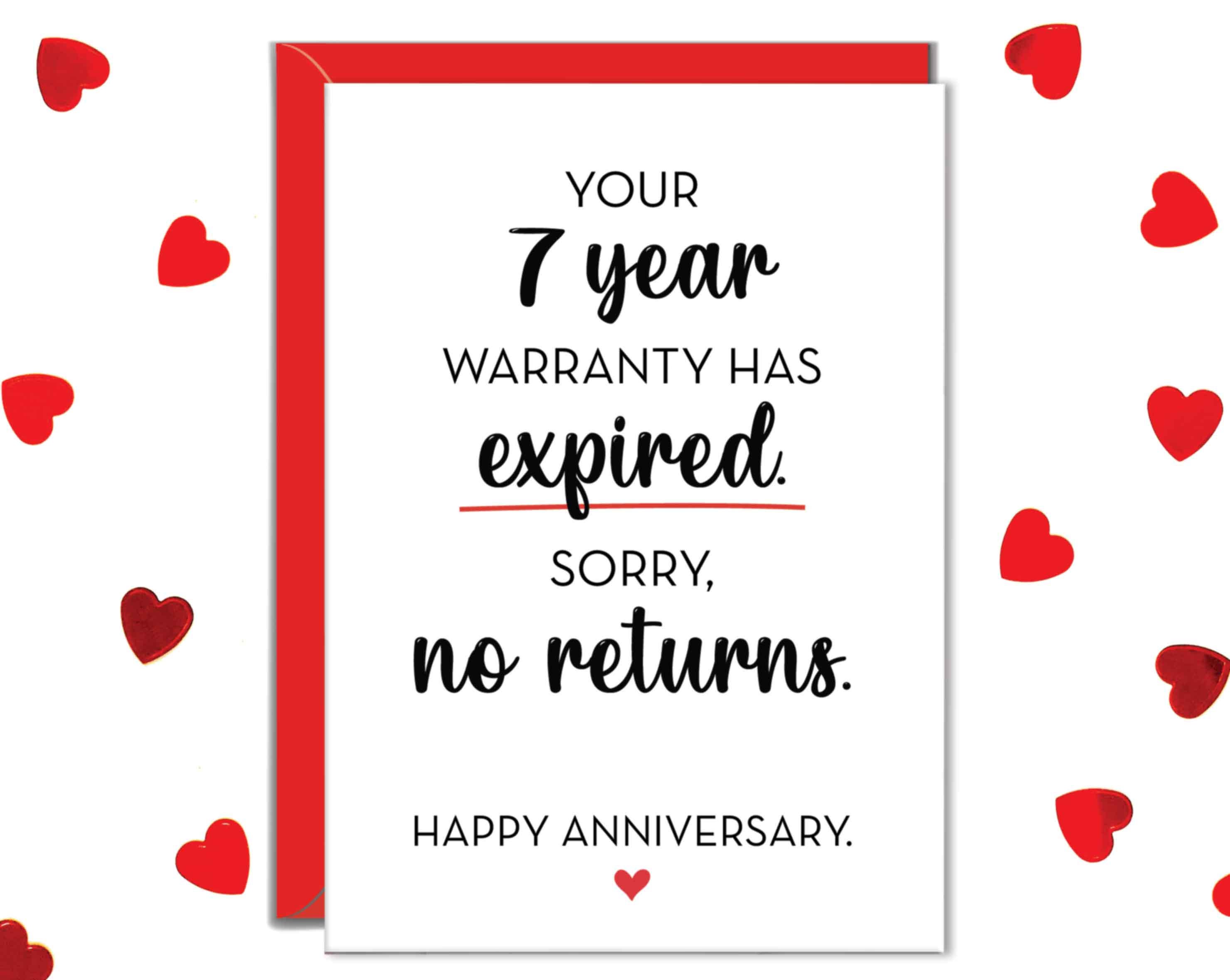 リヤドロ　7045  Happy Aniversary Happy 7th Anniversary Card, 7 Years Together, Your Warranty Has