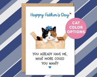 Grappige kat vaderdagkaarten, vaderdagkaart van kat, kat vader cadeaus, vaderdagcadeaus, kitten, heb me al