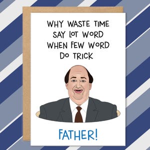 Cartes drôles de fête des pères, carte Kevin, carte papa drôle, cadeaux pour papa, de la part d'un fils, cartes beau-père, oncle, parrain, pourquoi perdre son temps à dire beaucoup de mots