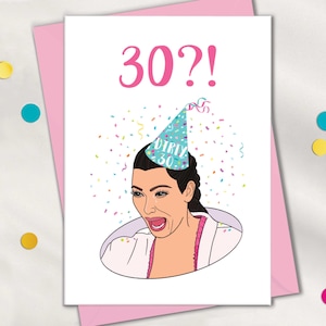 Cartes 30e anniversaire drôles pour elle, 30 cartes sales pour femmes, carte 30 ans pour meilleure amie, carte 30e Kim Crying Meme pour meilleure amie ou soeur