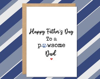 Father's Day Cards From Dog, Pawther's Day Card, Pawsome Dad, Dog Dad Gifts, From pet, Pun, From Cat