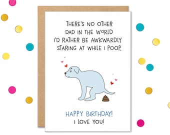 Cartes d'anniversaire de papa avec chien, carte d'anniversaire de chien, cartes de papa de chien, carte drôle de caca, papa de chiens, cadeaux pour papa de chien, chiot, meilleur papa de chien