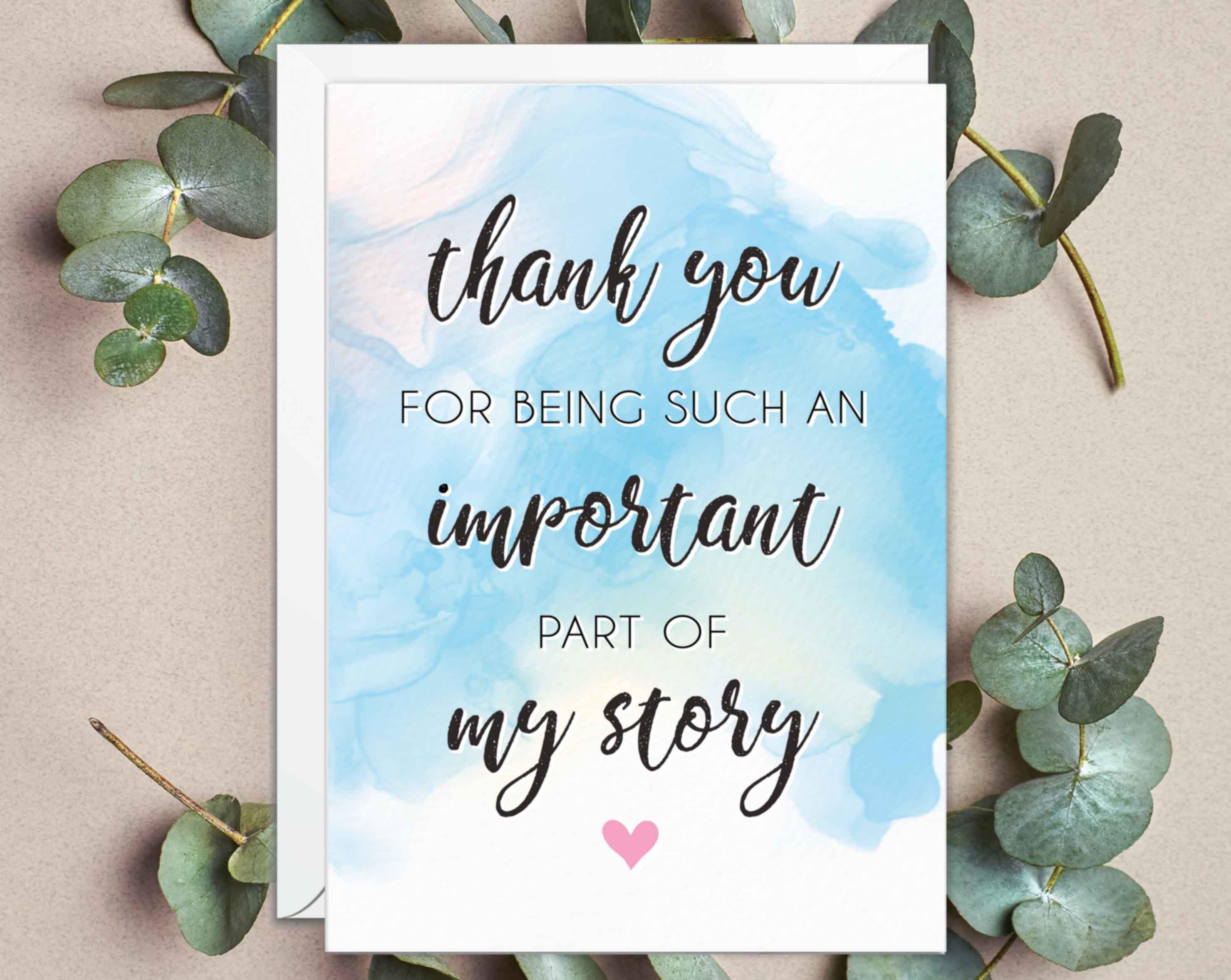 Appreciation Thank You Card: for Being Part of My Story, for Teacher ...