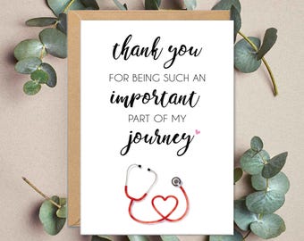 Thank You Card for Doctor, Nurse Thank You Gifts, IVF, OBGYN, Surgeon, Appreciation Cards, Midwife, ER, Medical Team