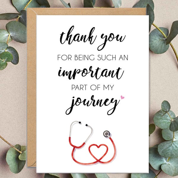 Thank You Card for Doctor, Nurse Thank You Gifts, IVF, OBGYN, Surgeon, Appreciation Cards, Midwife, ER, Medical Team, From Med Student