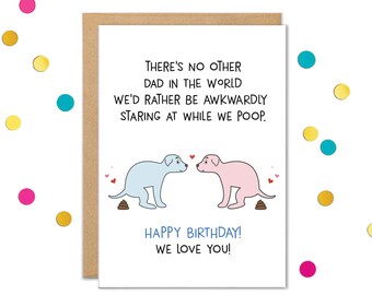 Biglietto di auguri per il compleanno del papà dai cani, biglietti di auguri per il compleanno del papà dei cani, biglietti per papà dei cani dai cani, biglietto divertente con la cacca, biglietti per papà dai cani, regali per papà dei cani