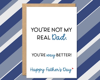 Stepdad Cards, Stepdad Father's Day Card, Best Stepdad Gifts, from Stepson or Stepdaughter, Foster, Uncle, Father Figure, Mentor, Role Model