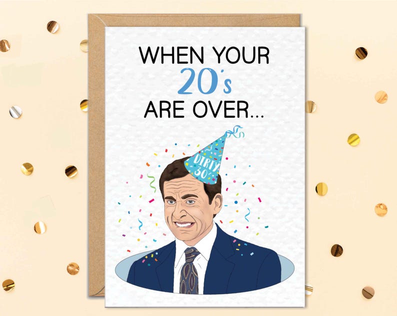 Funny 30th Birthday Cards, Michael Office Card, Turning 30 Gifts, When Your 20s Are Over, Gift for Coworker image 2