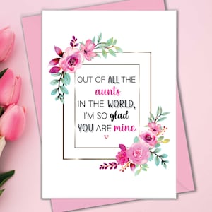 Cartes de fête des mères tante, carte pour tante, tantes si heureuses que vous soyez à moi, meilleurs cadeaux tante de nièce ou neveu, cartes pour tante