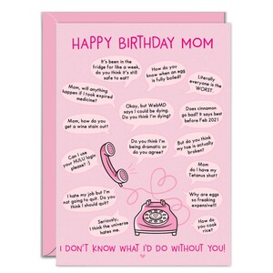 Mom Birthday Cards Funny, Card For Mom, Calls, Calling With Questions, Gifts From Daughter image 9
