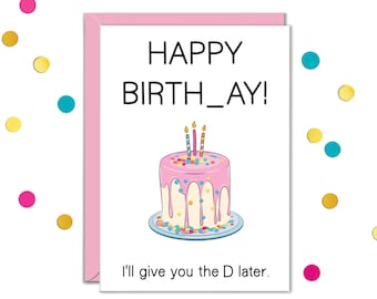 Tarjeta de cumpleaños para novia, Te daré la D más tarde, Regalos para esposa, Tarjeta divertida para esposa