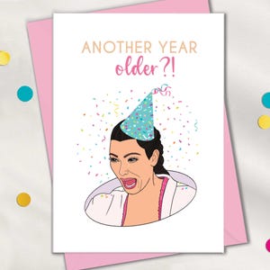 Cartes d'anniversaire drôles pour meilleure amie, carte Kim Crying Meme pour femme, carte de plus d'un an pour elle, carte drôle pour meilleure soeur
