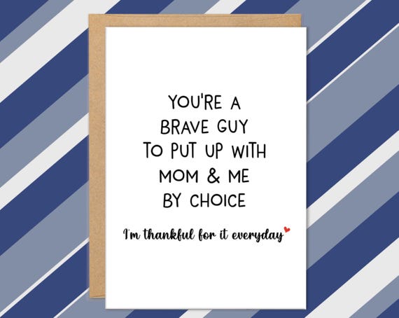Funny Stepdad Card, Funny Stepdad Father's Day Cards, Bonus Dad Gifts, Best Stepdad Card, Gifts From Step Kids, From StepDaughter, Birthday
